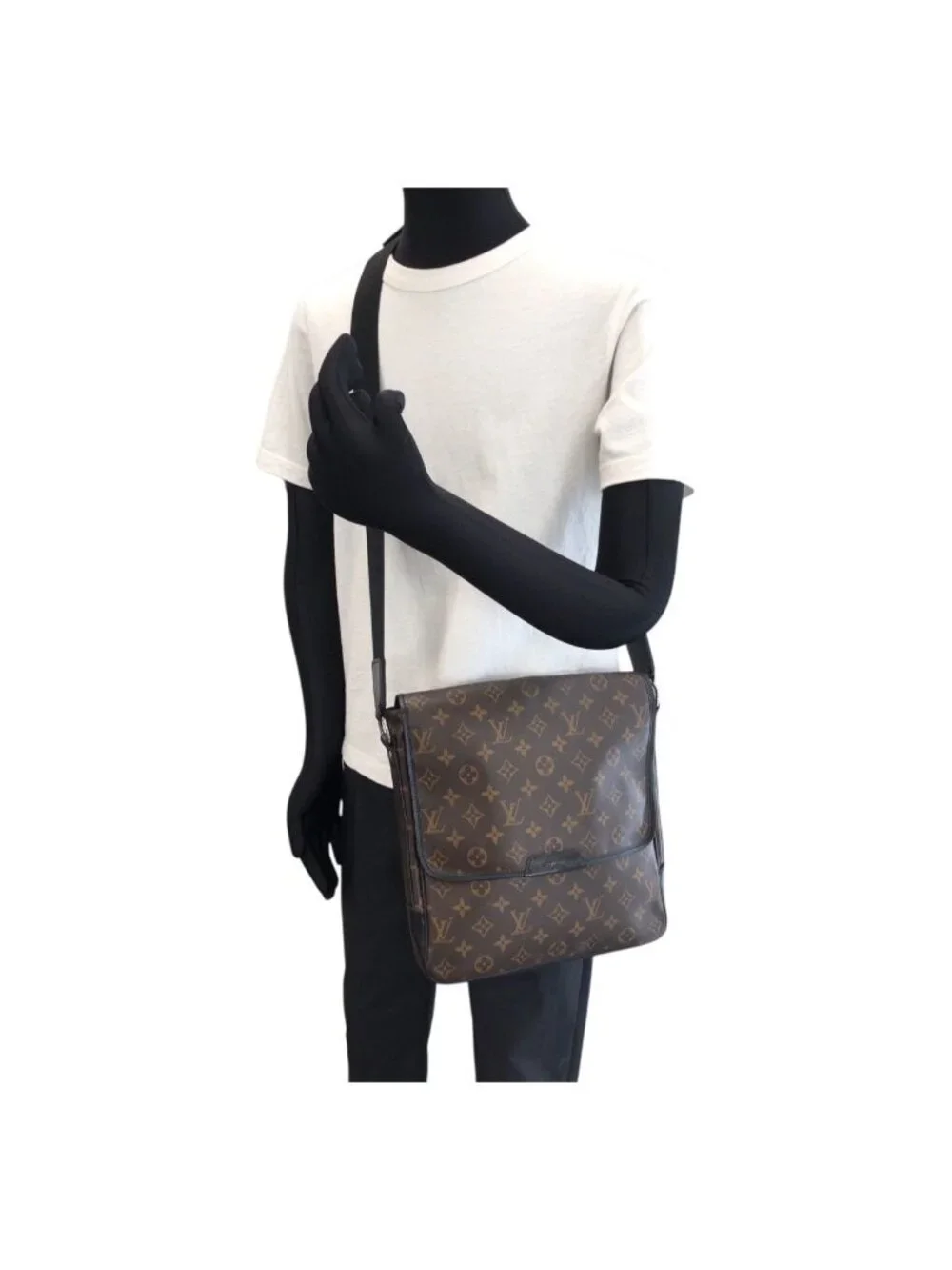 Louis Vuitton Monogram Macassar Bus MM Brown Dark Silver Shoulder